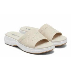 Keds Pure Fit Beige Canvas Slip-On Slide Sandals Oasis Stone Women's Size 9.5